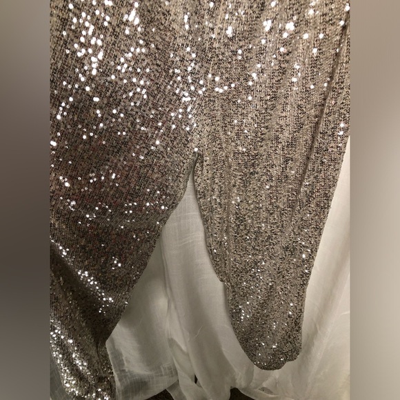 VENUS Sequin Jumpsuit White/Silver size Large NWOT - Picture 4 of 12